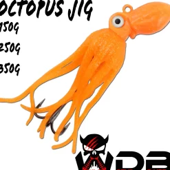 Wild Devil Baits Octopus Jig Orange Glitter Dorsch Heilbutt Seelachs Köder Pilker Meeresangeln  Angelköder