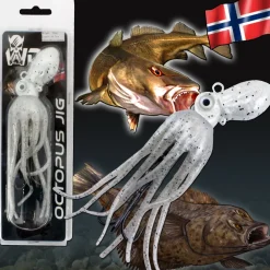 Wild Devil Baits Octopus Jig White Pearl Dorsch Heilbutt Seelachs Köder Pilker Meeresangeln  Angelköder