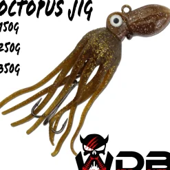 Wild Devil Baits Octopus Jig Brown Glitter Dorsch Heilbutt Seelachs Köder Pilker Meeresangeln  Angelköder