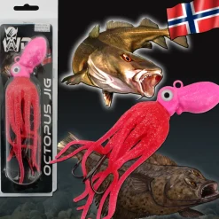 Wild Devil Baits Octopus Jig Hot Pink Dorsch Heilbutt Seelachs Köder Pilker Meeresangeln  Angelköder