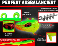 Wild Devil Baits Pela King Screw Head Screw Jig Pelagic Schraub Jighead Jigkopf mit Schraube Vertikal Angelköder