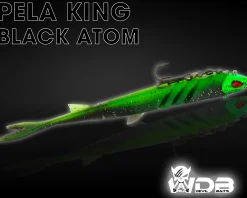 Wild Devil Baits Pela King Pelagic Köder Pelagisch Angeln Shad Kunstköder Vertikal Köder V Tail Gummifisch-Black Atom Angelköder