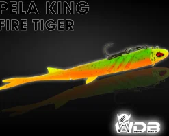 Wild Devil Baits Pela King Pelagic Köder Pelagisch Angeln Shad Kunstköder Vertikal Köder V Tail Gummifisch-Fire Tiger Angelköder
