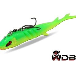 Wild Devil Baits Pela King Pelagic Köder Pelagisch Angeln Shad Kunstköder Vertikal Köder V Tail Gummifisch-Green Flash Angelköder