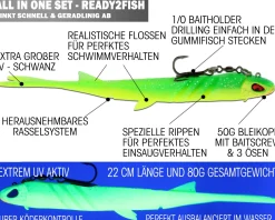 Wild Devil Baits Pela King Pelagic Köder Pelagisch Angeln Shad Kunstköder Vertikal Köder V Tail Gummifisch-Green Flash Angelköder