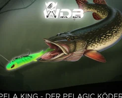 Wild Devil Baits Pela King Pelagic Köder Pelagisch Angeln Shad Kunstköder Vertikal Köder V Tail Gummifisch-Green Flash Angelköder