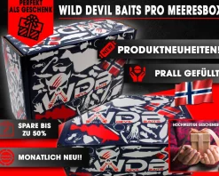 Wild Devil Baits Pro Meeres Monatsbox Angelköder Meeresangeln Promo Lure Box Norwegen Geschenk Meeresangler Angelköder