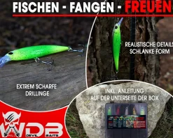 Wild Devil Baits Ready2Fish Wobbler Set Striker Minnow in Box Wobbler Hardbaits für Hecht Zander Barsch  Angelköder