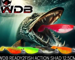 Wild Devil Baits Ready2Fish Action Shad mit Box Gummifisch Set mit Jighaken fertig zum Angeln Angelköder