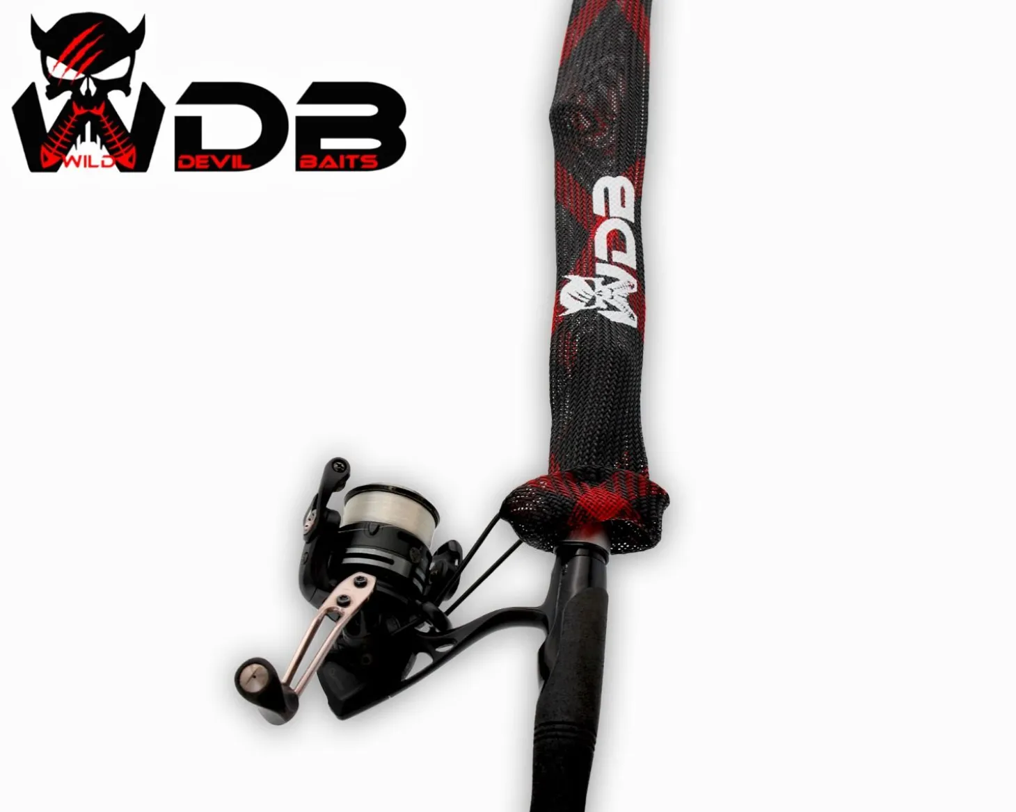 Wild Devil Baits Rutensocke Rutenschutz Cast & Spin Rod Guard Angelrutensocken Angelrutenhülle Schutzhülle für Angelrute Angelruten