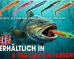 Wild Devil Baits Sand Eel Fire Tiger Sandaal Meeres Shad Gummifisch Angelköder