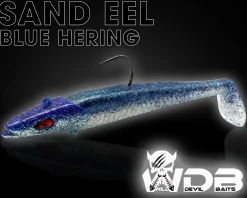 Wild Devil Baits Sand Eel Blue Hering Sandaal Meeres Shad Gummifisch Angelköder