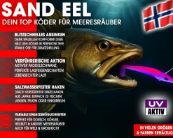 Wild Devil Baits Sand Eel Hot Pink Sandaal Meeres Shad Gummifisch Angelköder