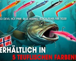 Wild Devil Baits Sand Eel Hot Pink Sandaal Meeres Shad Gummifisch Angelköder