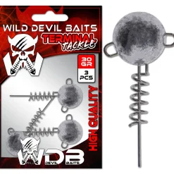 Wild Devil Baits Screw Jig Head Schraub Jigkopf Spiral Bleiköpfe Schraub Jighaken  Angelköder