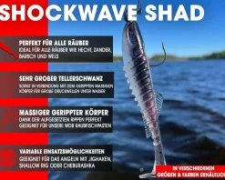 Wild Devil Baits Shockwave Shad Baby Zander Gummifisch Kunstköder Softlure Gummiköder Hecht Barsch Zander Angelköder Raubfischköder Angelköder