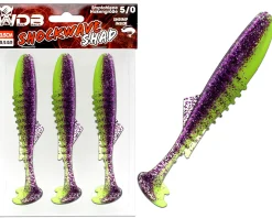 Wild Devil Baits Shockwave Shad Purple Chartreuse Gummifisch Kunstköder Softlure Gummiköder Hecht Barsch Zander Angelköder Raubfischköder Angelköder