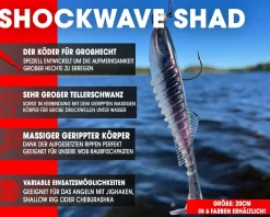 Wild Devil Baits Shockwave Shad Gummifisch Kunstköder Softlure Gummiköder Hecht Barsch Zander Angelköder Raubfischköder Angelköder