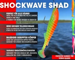 Wild Devil Baits Shockwave Shad Gummifisch Kunstköder Softlure Gummiköder Hecht Barsch Zander Angelköder Raubfischköder Angelköder