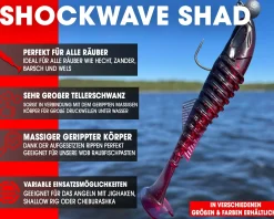 Wild Devil Baits Shockwave Shad Gummifisch Kunstköder Softlure Gummiköder Hecht Barsch Zander Angelköder Raubfischköder Angelköder