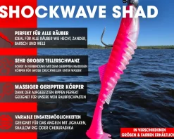 Wild Devil Baits Shockwave Shad Gummifisch Kunstköder Softlure Gummiköder Hecht Barsch Zander Angelköder Raubfischköder Angelköder