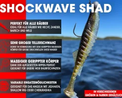 Wild Devil Baits Shockwave Shad Gummifisch Kunstköder Softlure Gummiköder Hecht Barsch Zander Angelköder Raubfischköder Angelköder