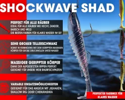 Wild Devil Baits Shockwave Shad Gummifisch Kunstköder Softlure Gummiköder Hecht Barsch Zander Angelköder Raubfischköder Angelköder