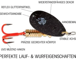 Wild Devil Baits Spinner Black Devil Raubfisch Köder Kunstköder Spoon  Angelköder