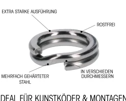 Wild Devil Baits Splitring extra strong Sprengring Splitringe Angelzubehör