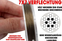 Wild Devil Baits Steel Wire 7x7 Stahlvorfach 10m Raubfischvorfach Hecht Vorfachmaterial Steel Leader Vorfachschnur