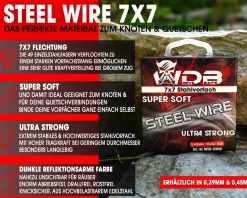 Wild Devil Baits Steel Wire 7x7 Stahlvorfach 10m Raubfischvorfach Hecht Vorfachmaterial Steel Leader Vorfachschnur