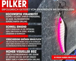 Wild Devil Baits Strike Pilk Hot Pink Pilker Meeresköder Angeln Dorsch Heilbutt Norwegen Köder Meeresangeln Angelköder