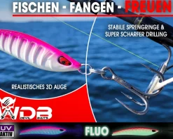 Wild Devil Baits Strike Pilk Hot Pink Pilker Meeresköder Angeln Dorsch Heilbutt Norwegen Köder Meeresangeln Angelköder