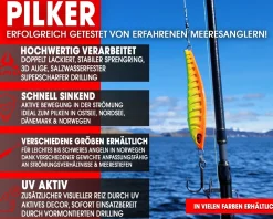 Wild Devil Baits Strike Pilk Fire Orange Pilker Meeresköder Angeln Dorsch Heilbutt Norwegen Köder Meeresangeln Angelköder