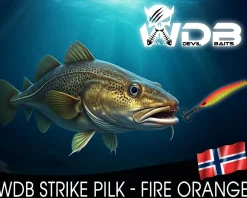 Wild Devil Baits Strike Pilk Fire Orange Pilker Meeresköder Angeln Dorsch Heilbutt Norwegen Köder Meeresangeln Angelköder