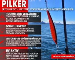 Wild Devil Baits Strike Pilk Pilker Meeresköder Angeln Dorsch Heilbutt Norwegen Köder Meeresangeln Angelköder