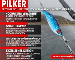 Wild Devil Baits Strike Pilk Blue Hering Pilker Meeresköder Angeln Dorsch Heilbutt Norwegen Köder Meeresangeln Angelköder