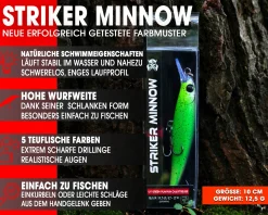 Wild Devil Baits Striker Minnow Wobbler Hardbait Kunstköder Raubfisch Köder Barsch Hecht Zander Wobbler
