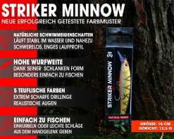 Wild Devil Baits Striker Minnow Wobbler Hardbait Kunstköder Raubfisch Köder Barsch Hecht Zander Wobbler