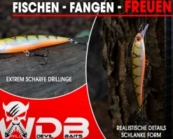 Wild Devil Baits Striker Minnow Wobbler Hardbait Kunstköder Raubfisch Köder Barsch Hecht Zander Wobbler