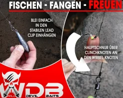 Wild Devil Baits Surf Leader mit Blei Brandungsvorfach Plattfisch Meeresvorfach Salt Rig Brandungssystem Meeresangeln verschiedene Varianten Angelköder