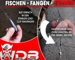 Wild Devil Baits Surf Leader Moving Fish Magnet Brandungsvorfach Plattfisch Dorsch mit Löffel Meeresvorfach Salt Rig Brandungssystem Angelköder