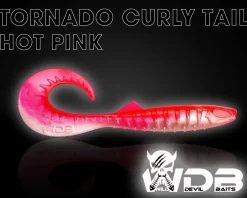 Wild Devil Baits Tornado Curly Tail Hot Pink Twister Gummifisch Shad Kunstköder Softlure Gummiköder Hecht Barsch Zander Angelköder