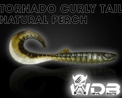 Wild Devil Baits Tornado Curly Tail Natural Perch Twister Gummifisch Shad Kunstköder Softlure Gummiköder Hecht Barsch Zander Angelköder