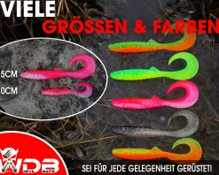 Wild Devil Baits Tornado Curly Tail Natural Perch Twister Gummifisch Shad Kunstköder Softlure Gummiköder Hecht Barsch Zander Angelköder