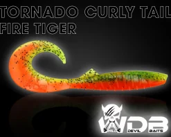 Wild Devil Baits Tornado Curly Tail Fire Tiger Twister Gummifisch Shad Kunstköder Softlure Gummiköder Hecht Barsch Zander Angelköder