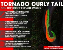Wild Devil Baits Tornado Curly Tail Fire Tiger Twister Gummifisch Shad Kunstköder Softlure Gummiköder Hecht Barsch Zander Angelköder