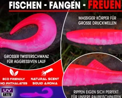 Wild Devil Baits Tornado Curly Tail Twister Gummifisch Shad Kunstköder Softlure Gummiköder Hecht Barsch Zander Angelköder