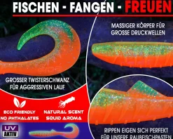 Wild Devil Baits Tornado Curly Tail Twister Gummifisch Shad Kunstköder Softlure Gummiköder Hecht Barsch Zander Angelköder