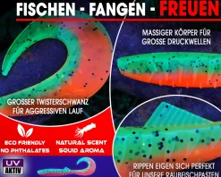 Wild Devil Baits Tornado Curly Tail Twister Gummifisch Shad Kunstköder Softlure Gummiköder Hecht Barsch Zander Angelköder